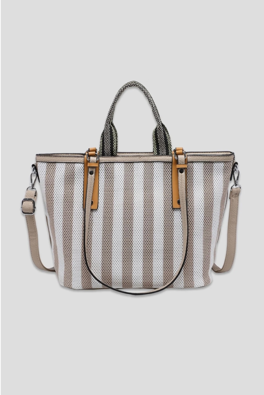 BOLSO RAYAS beige