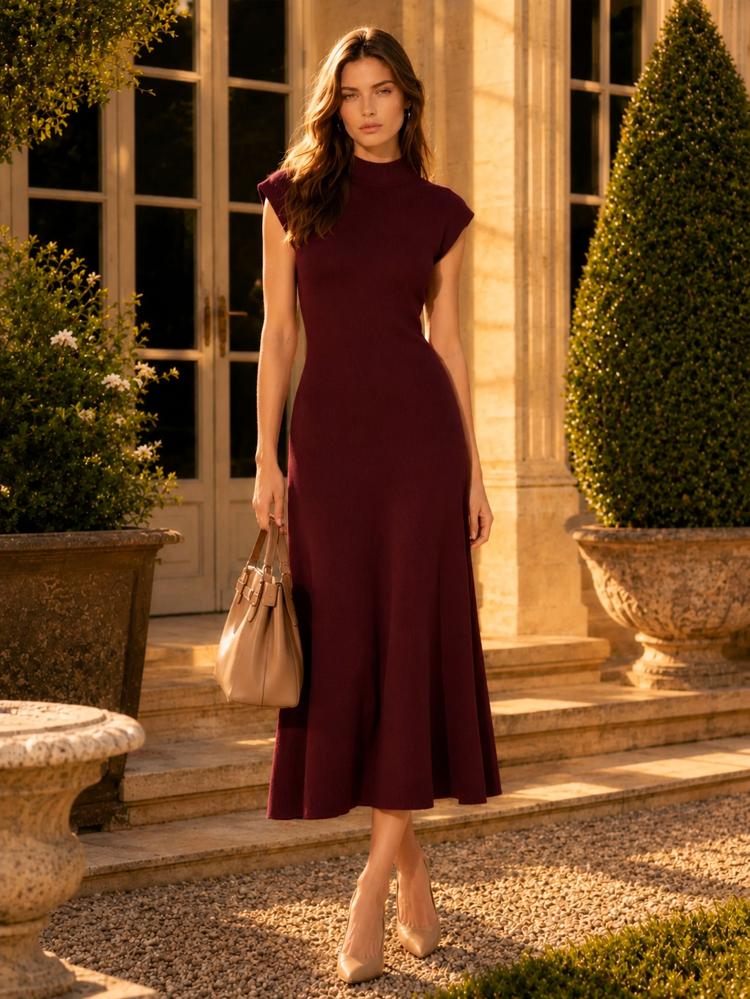 VESTIDO AMALIA burdeos